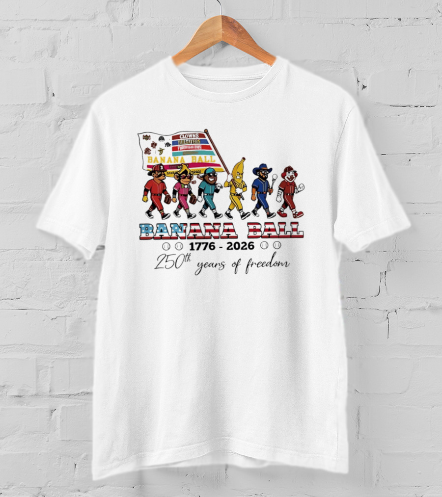 Savannah Bananas Baseball Banana Ball Parade 1776 2026 Celebrating 250th Years Of Freedom T-Shirt