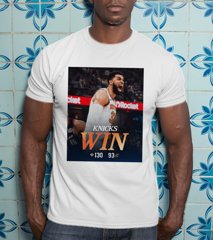 Knicks Win 130 93 Celebration Victory Over Cleveland Playoffs Sweep T-Shirt