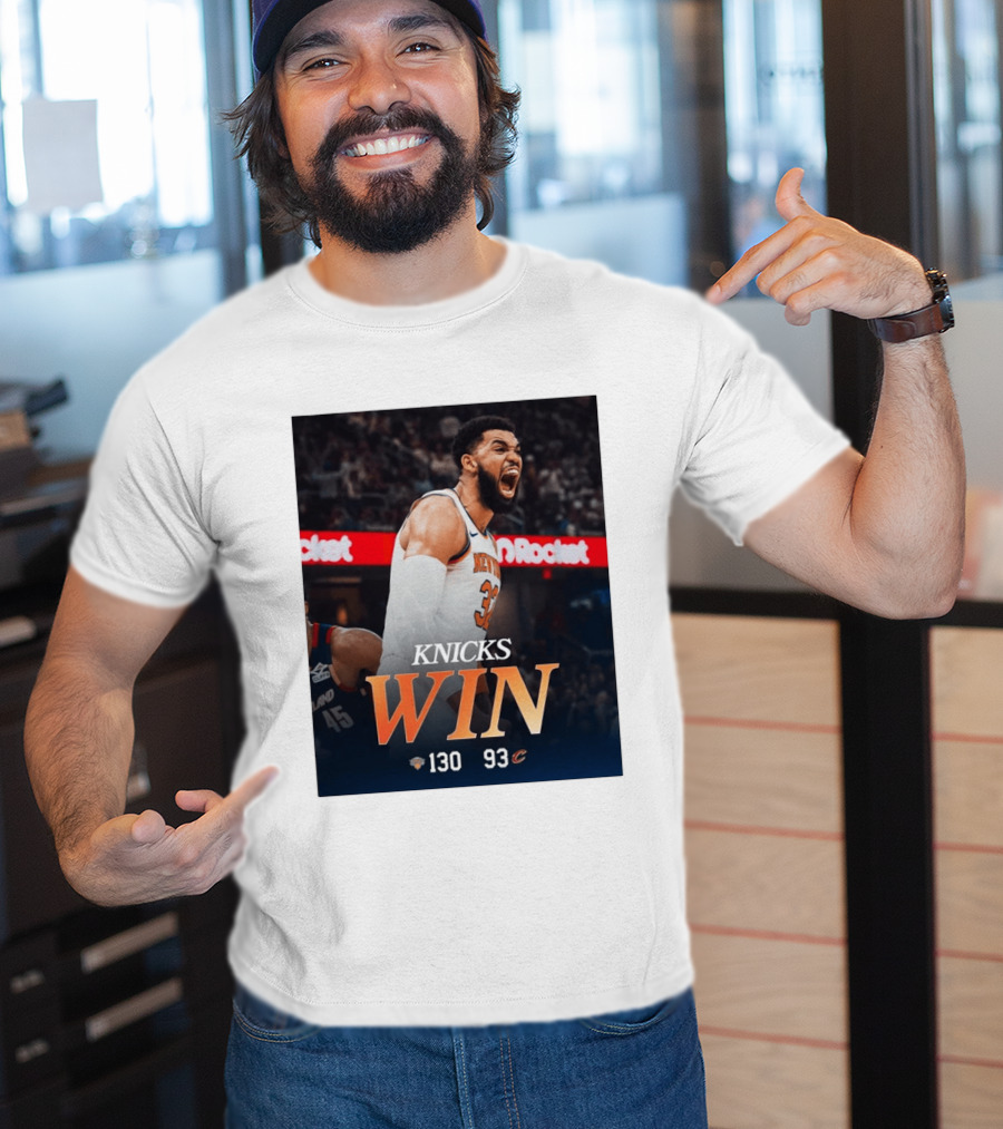 Knicks Win 130 93 Celebration Victory Over Cleveland Playoffs Sweep T-Shirt
