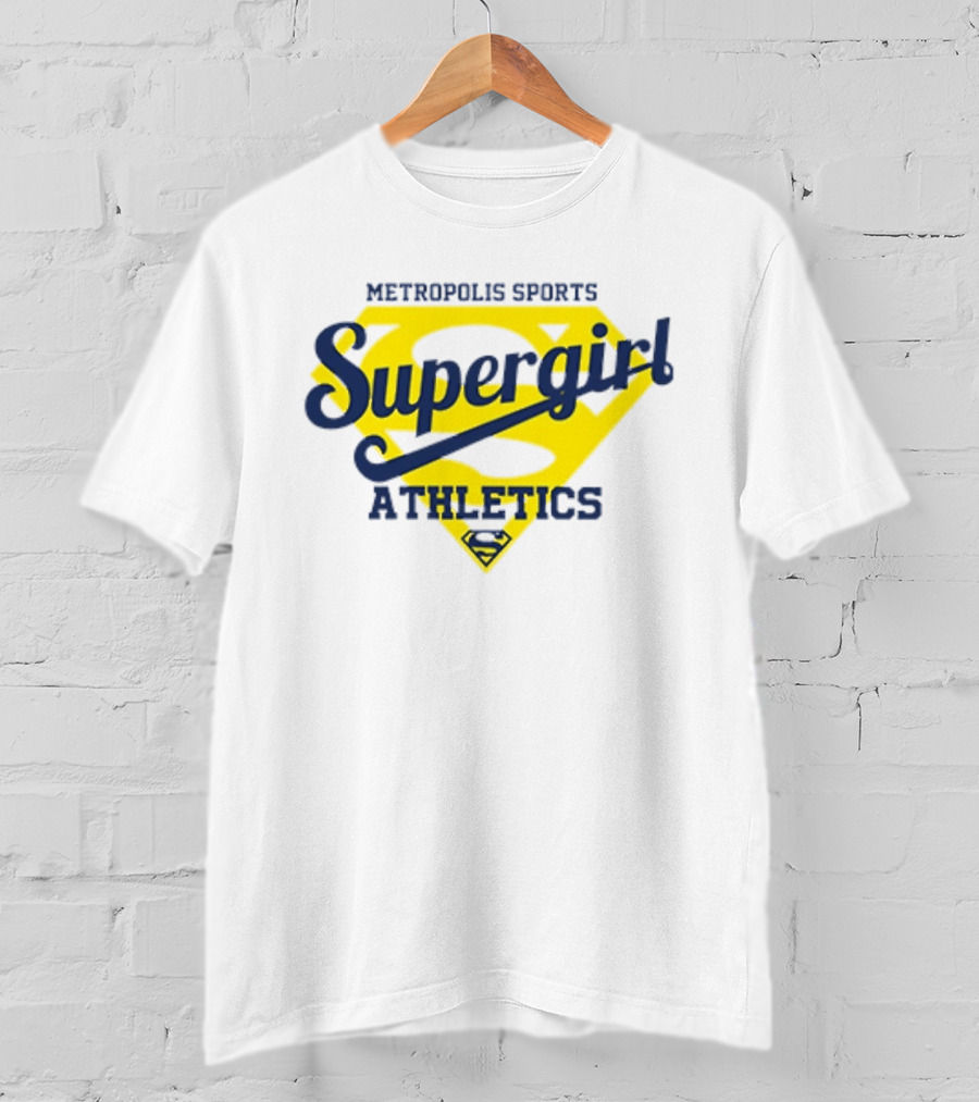 Supergirl Athletics Metropolis Sports Iconic Yellow Shield T-Shirt
