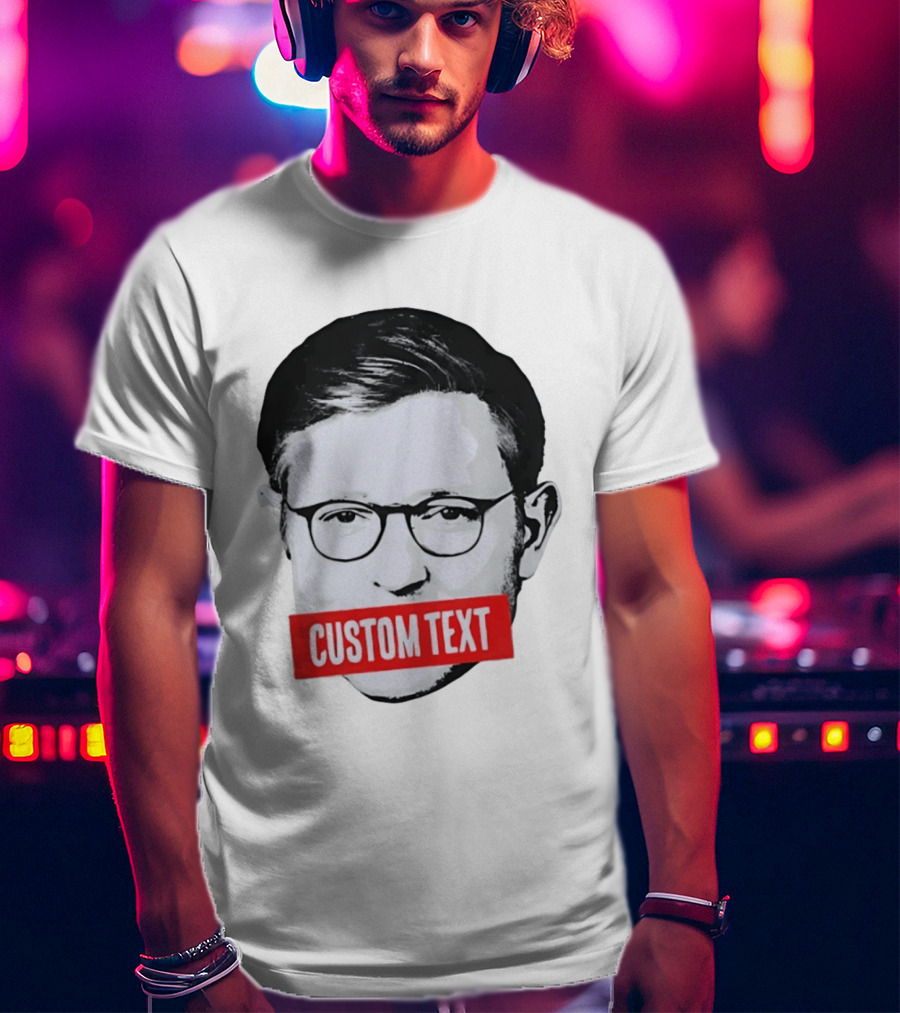 Mike Johnson Silenced Voice Custom Text Stencil T-Shirt