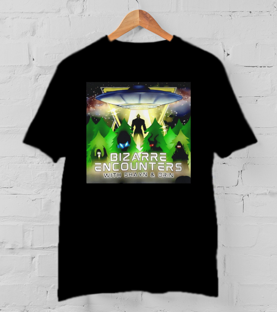 Bizarre Encounters UFO With Shayn And Orin Mysterious Forest Lights Alien Adventure T-Shirt