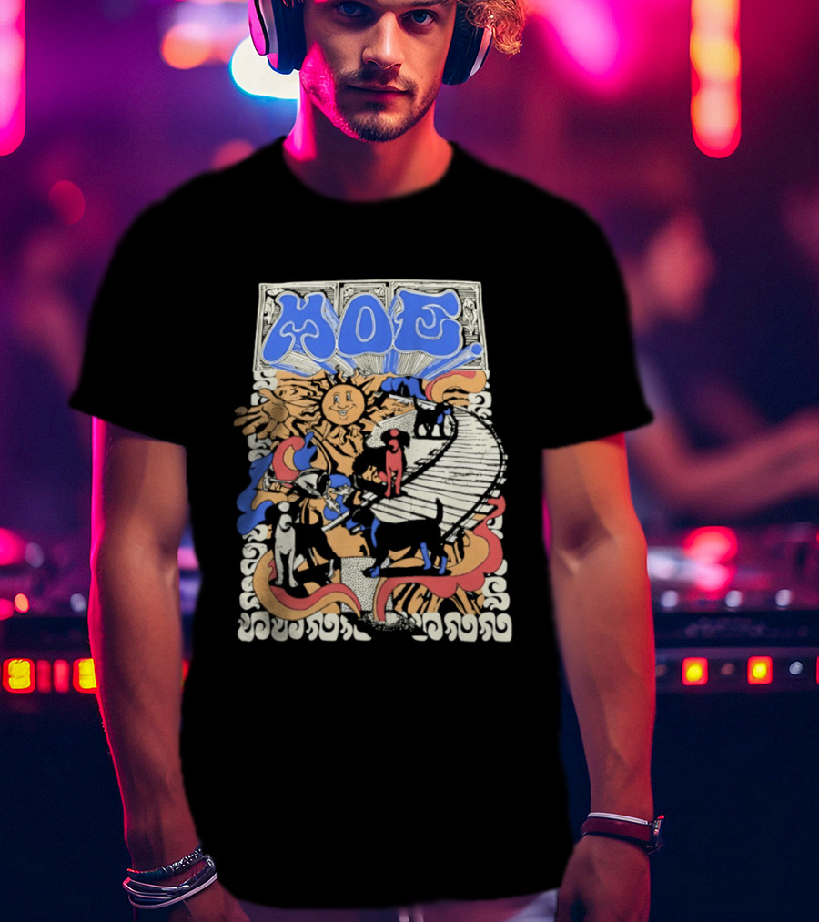 MOE Colorful Sun And Figures Pathway T-Shirt