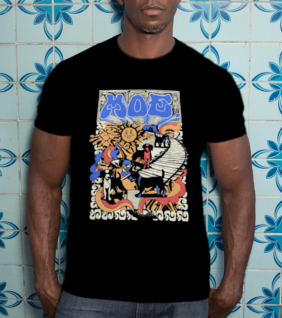 MOE Colorful Sun And Figures Pathway T-Shirt