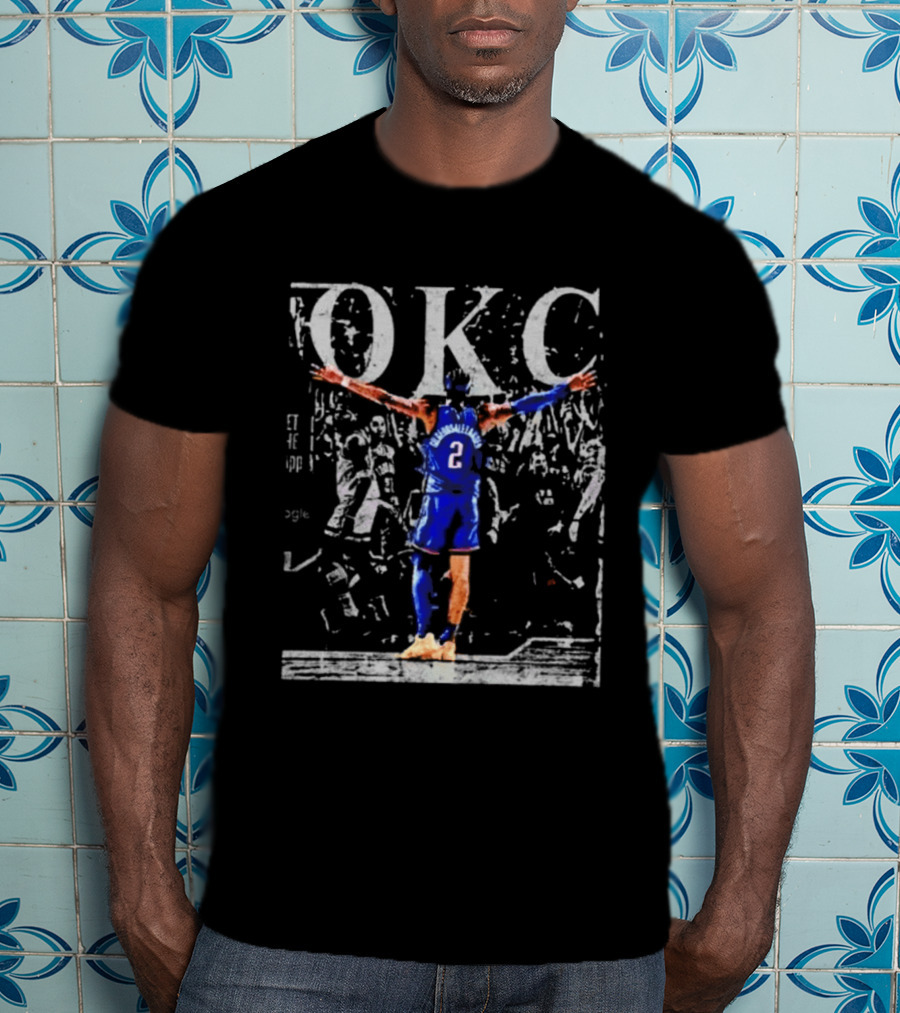 OKC Victory Pose Thunder Number 2 T-Shirt