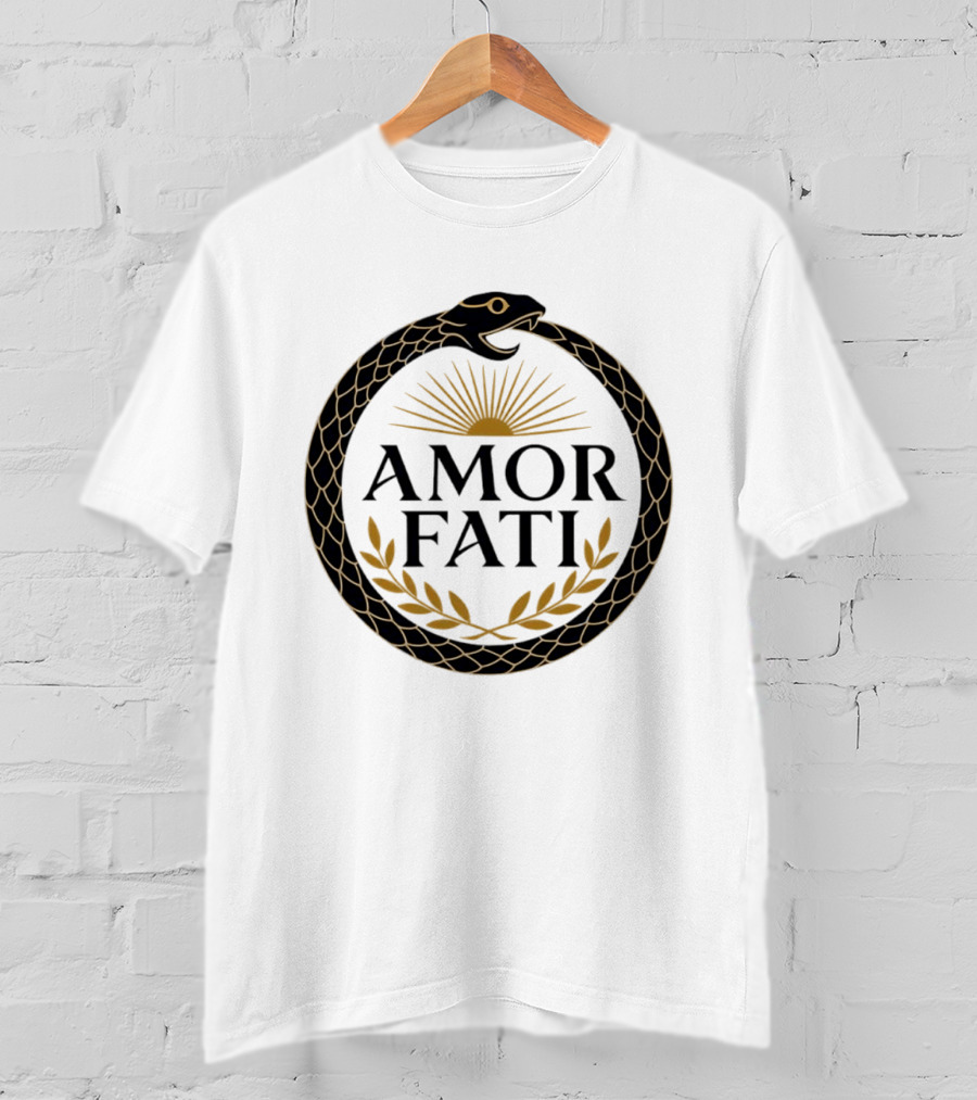 Amor Fati Ouroboros Snake Sun Rays Laurel Wreath T-Shirt