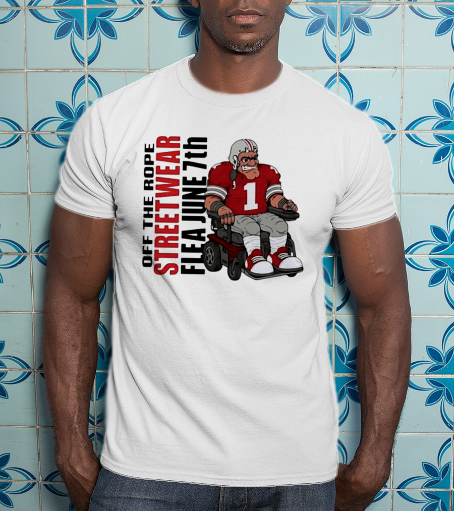 Off The Rope Streetwear Flea June 7th Football Player Wheelchair T-Shirt