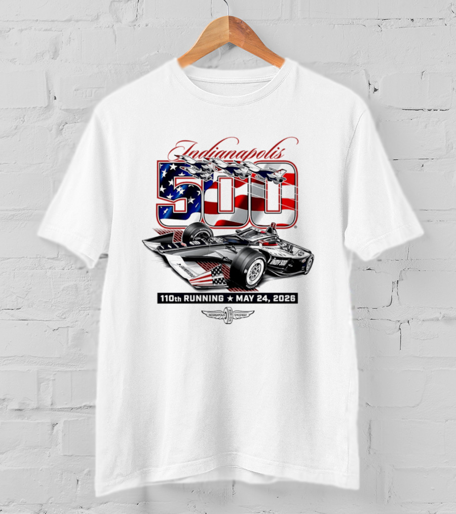 Indianapolis 500 IndyCar 110th Running May 24 2026 American Flag Racing T-Shirt
