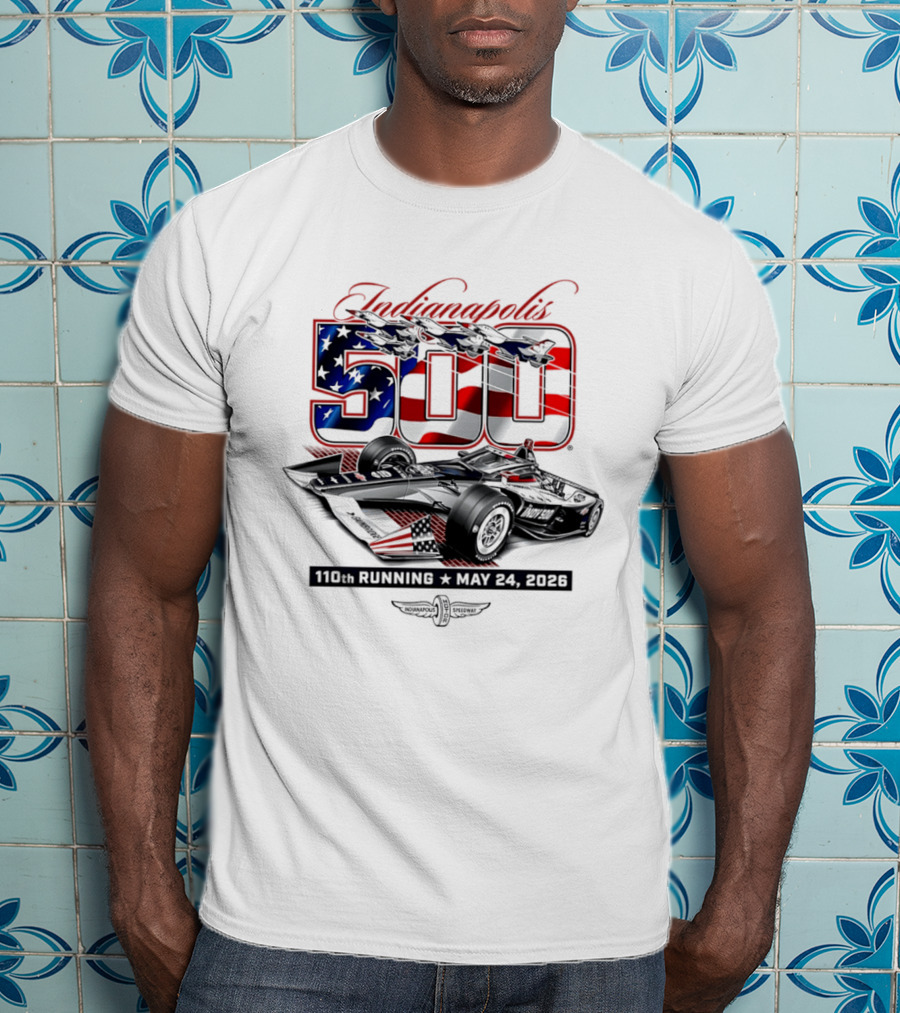 Indianapolis 500 IndyCar 110th Running May 24 2026 American Flag Racing T-Shirt