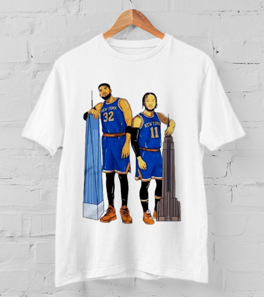 New York Knicks Jalen Brunson Karl Anthony Towns Skyline T-Shirt