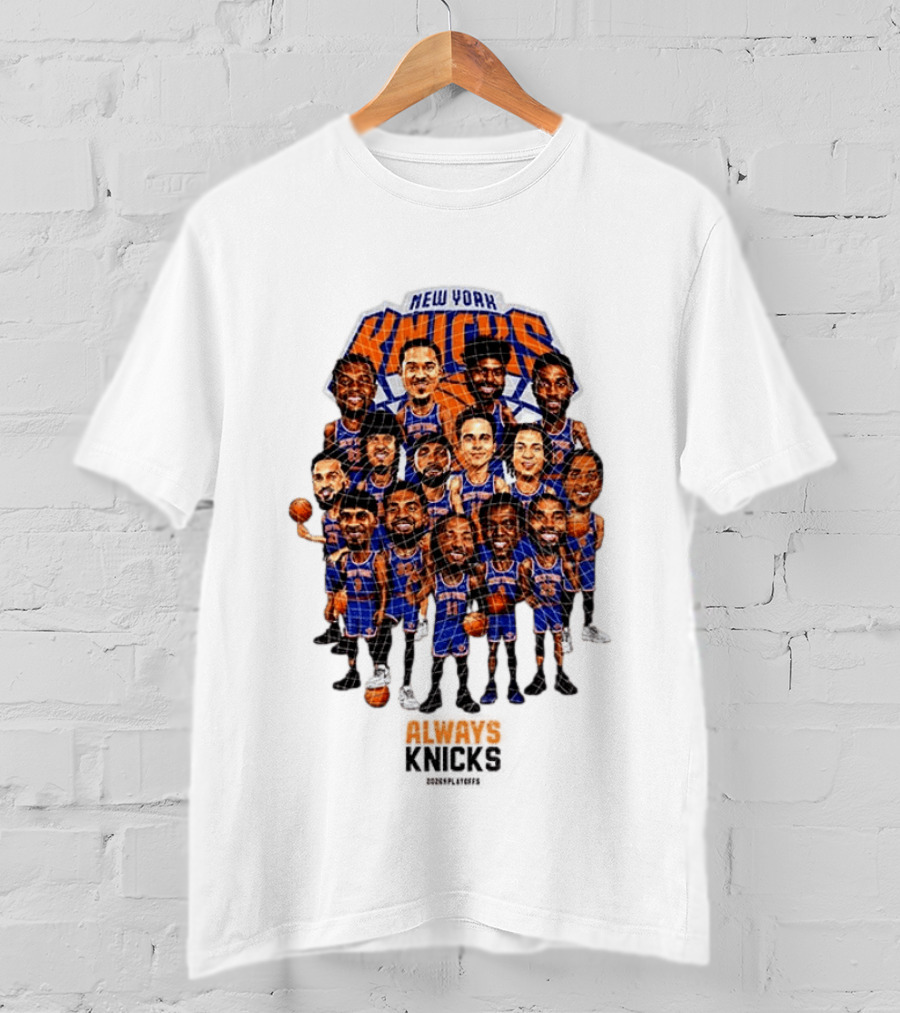New York Knicks Caricature Basketball Team 2026 Game Day Let's Go T-Shirt