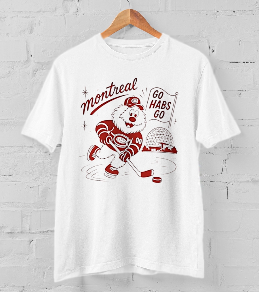 Montreal Canadiens Skating Mascot Go Habs Go Biosphere Montreal T-Shirt