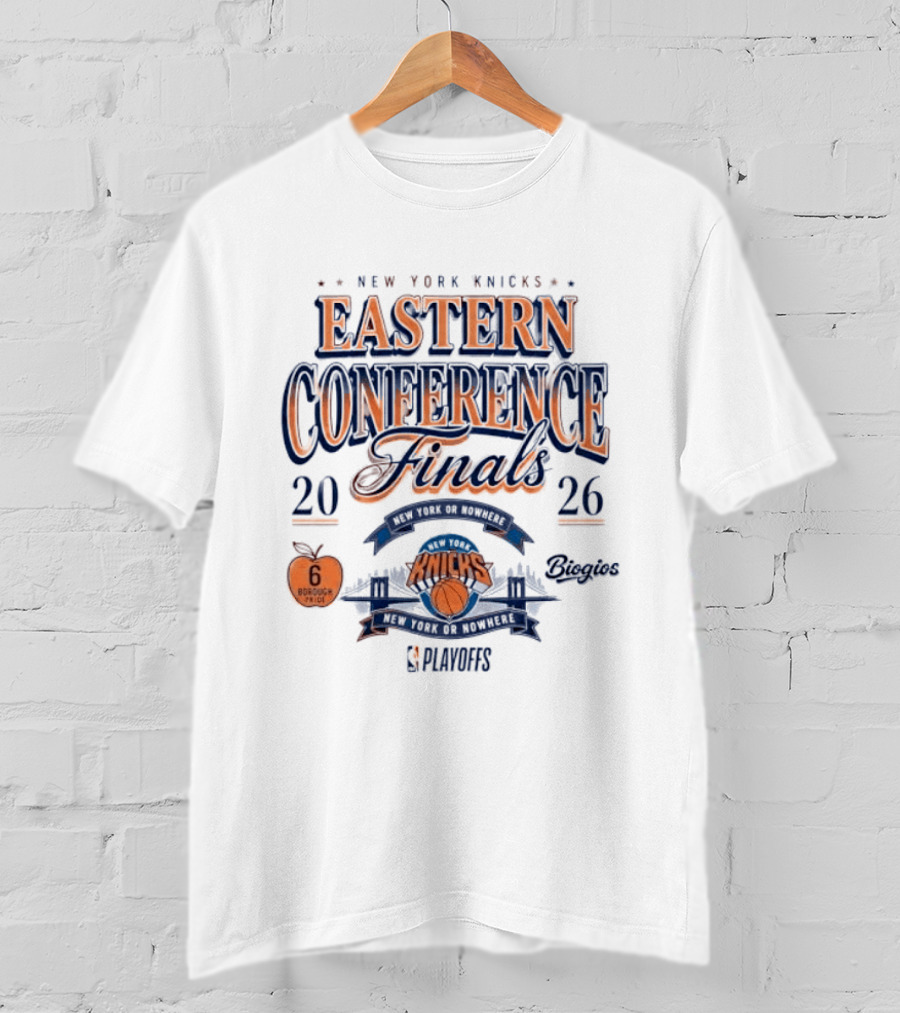 New York Knicks 2026 Eastern Conference Finals Champs Nowhere Borough 6 Playoffs Basketball Fan T-Shirt