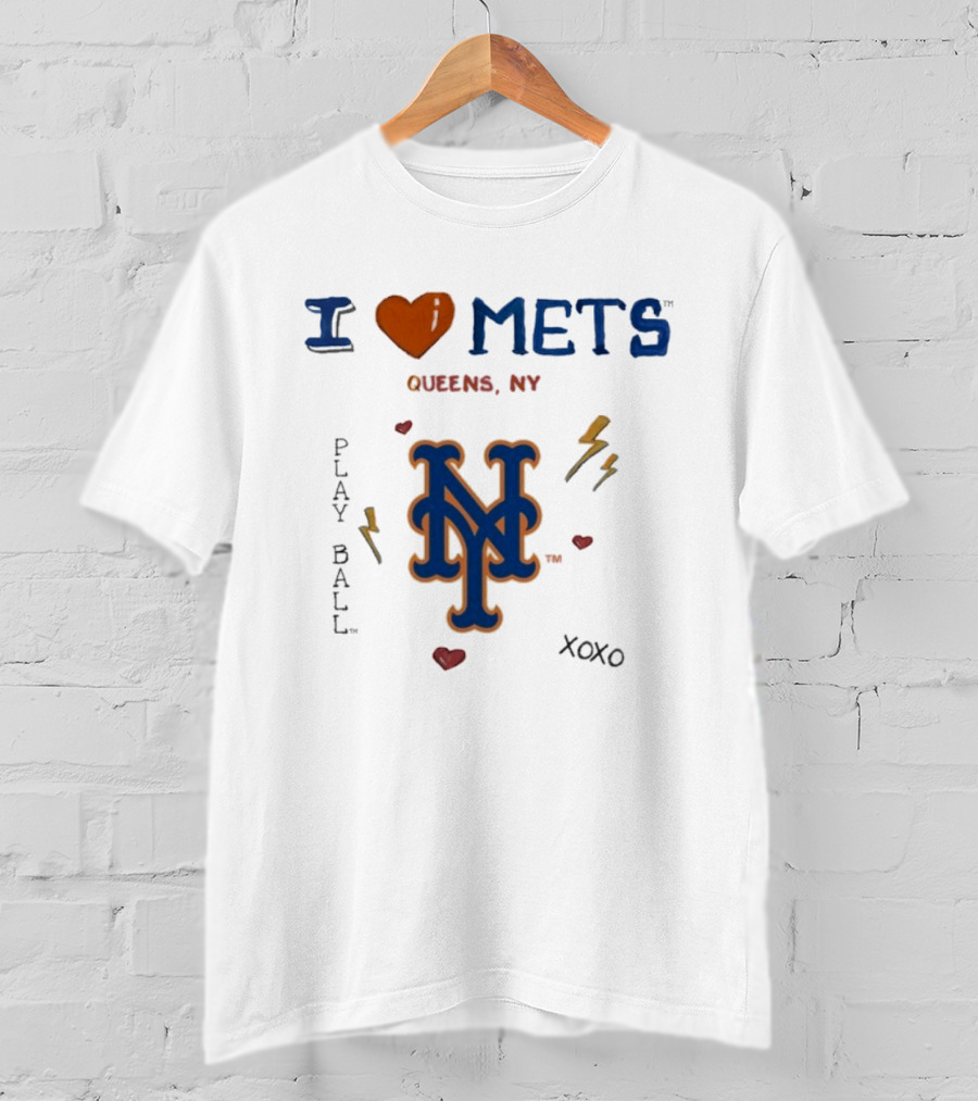 I Heart New York Mets Queens NY Tiny Turnip Toddler Play Ball XOXO T-Shirt