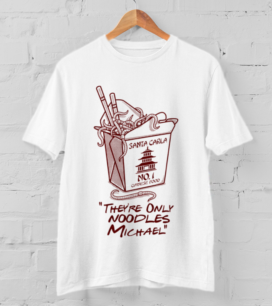 Santa Carla No 1 Chinese Food They're Only Noodles Michael Pagoda Box T-Shirt
