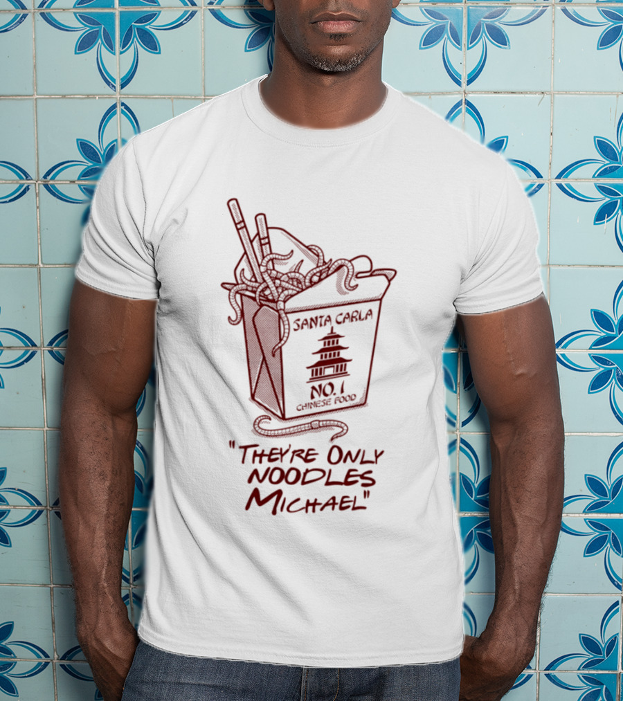 Santa Carla No 1 Chinese Food They're Only Noodles Michael Pagoda Box T-Shirt