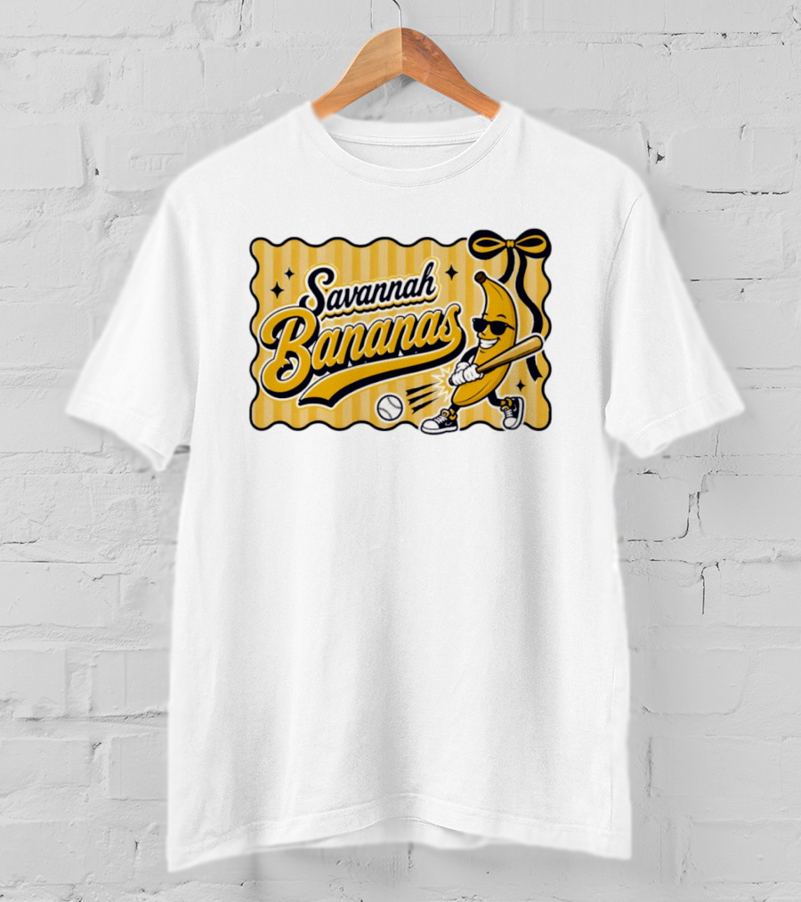 Savannah Bananas Baseball Team Cartoon Character Batting Savannah Georgia 2026 T-Shirt