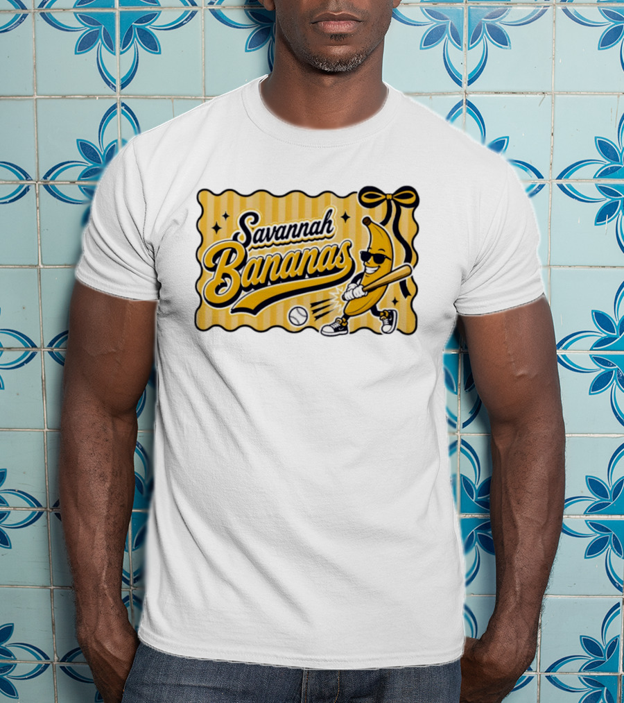 Savannah Bananas Baseball Team Cartoon Character Batting Savannah Georgia 2026 T-Shirt