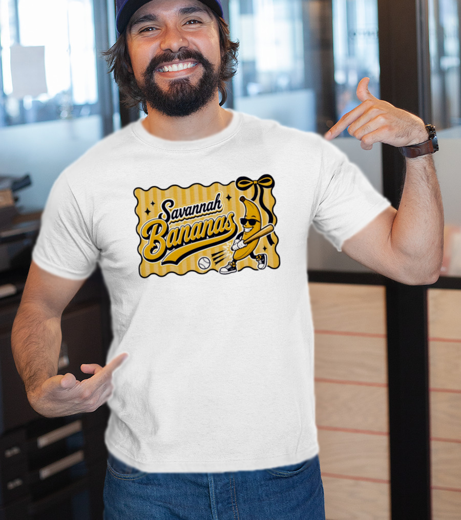 Savannah Bananas Baseball Team Cartoon Character Batting Savannah Georgia 2026 T-Shirt