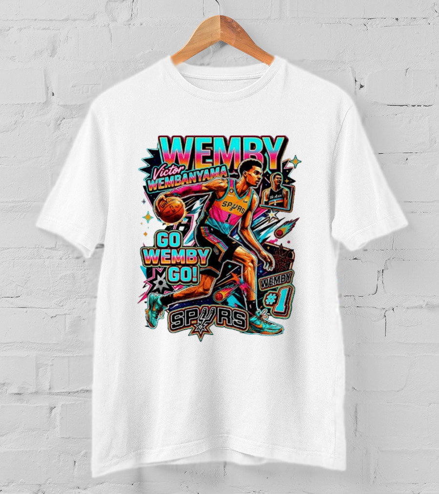 Victor Wembanyama Spurs Wemby Number 1 Go Wemby Go Basketball 2026 T-Shirt