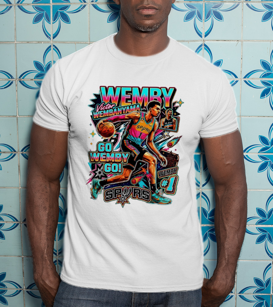 Victor Wembanyama Spurs Wemby Number 1 Go Wemby Go Basketball 2026 T-Shirt