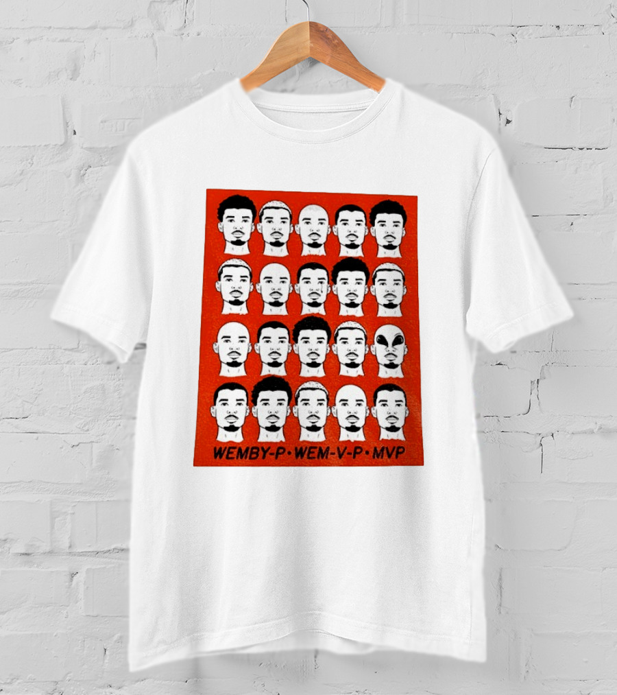 Victor Wembanyama Wemby P Wem V P MVP San Antonio Spurs Basketball Faces T-Shirt