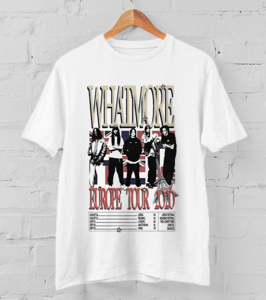 Whatmore Europe Tour 2026 Band Union Jack T-Shirt