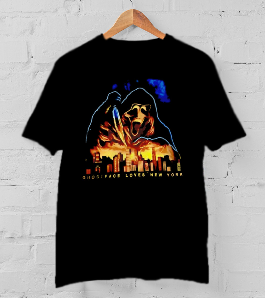 Ghostface Loves New York City Skyline Scream Urban Horror T-Shirt