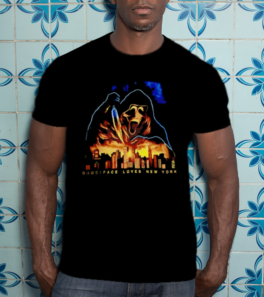 Ghostface Loves New York City Skyline Scream Urban Horror T-Shirt