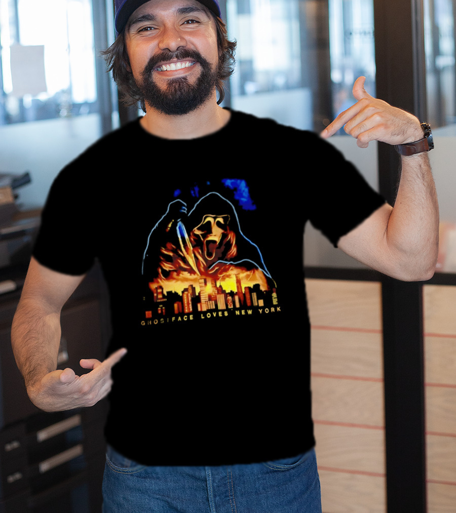 Ghostface Loves New York City Skyline Scream Urban Horror T-Shirt