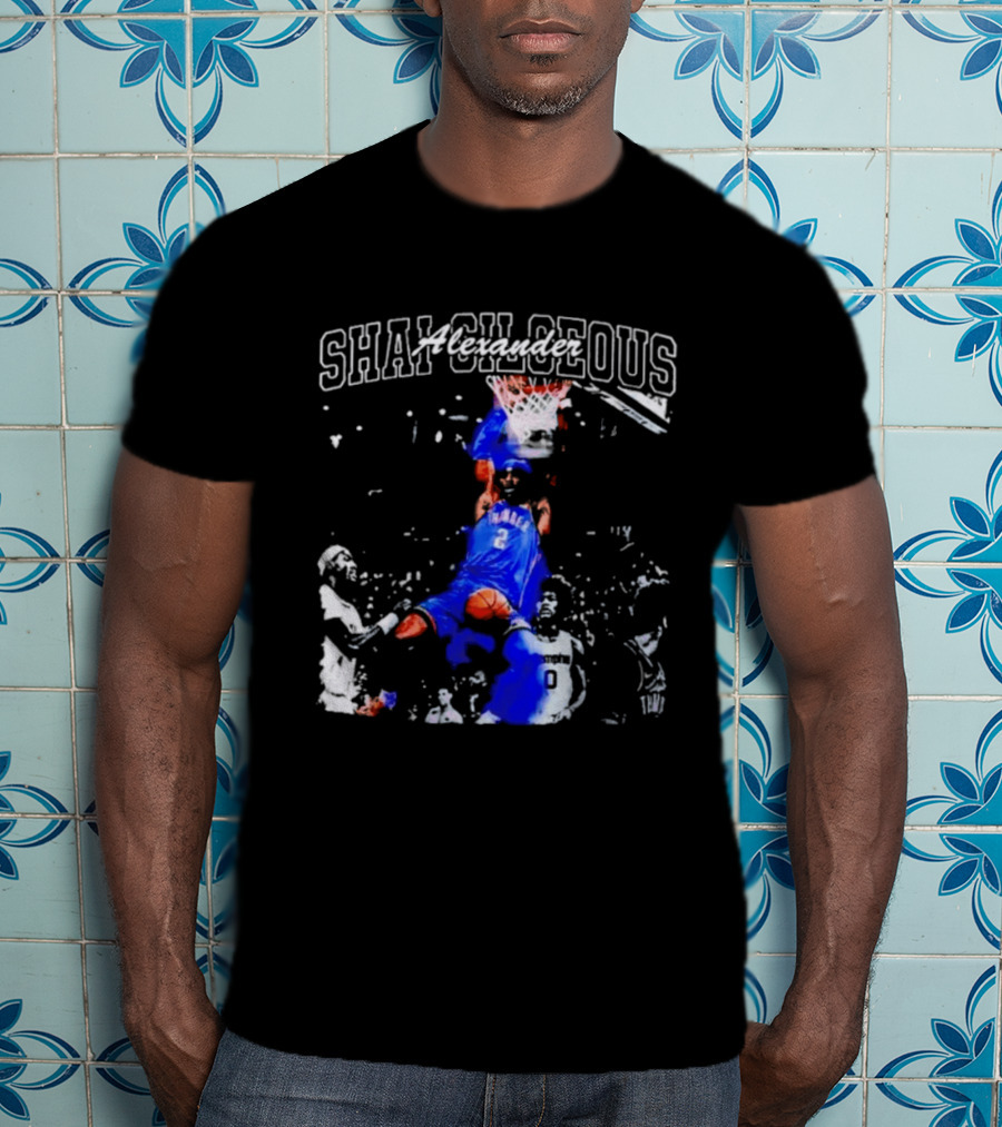 Shai Gilgeous Alexander Thunder Dunk Legacy Basketball Action T-Shirt