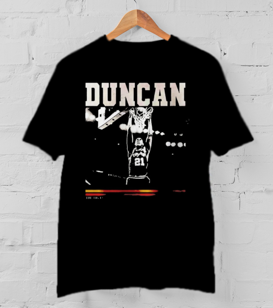 Tim Duncan Dunk Spurs Big Fundamental 21 T-Shirt