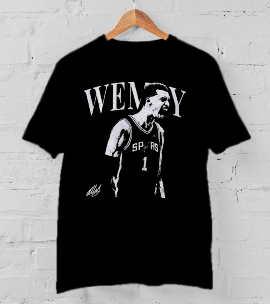Wemby Spurs Rookie Yell Monochrome Spurs Basketball Player Wemby Energy T-Shirt