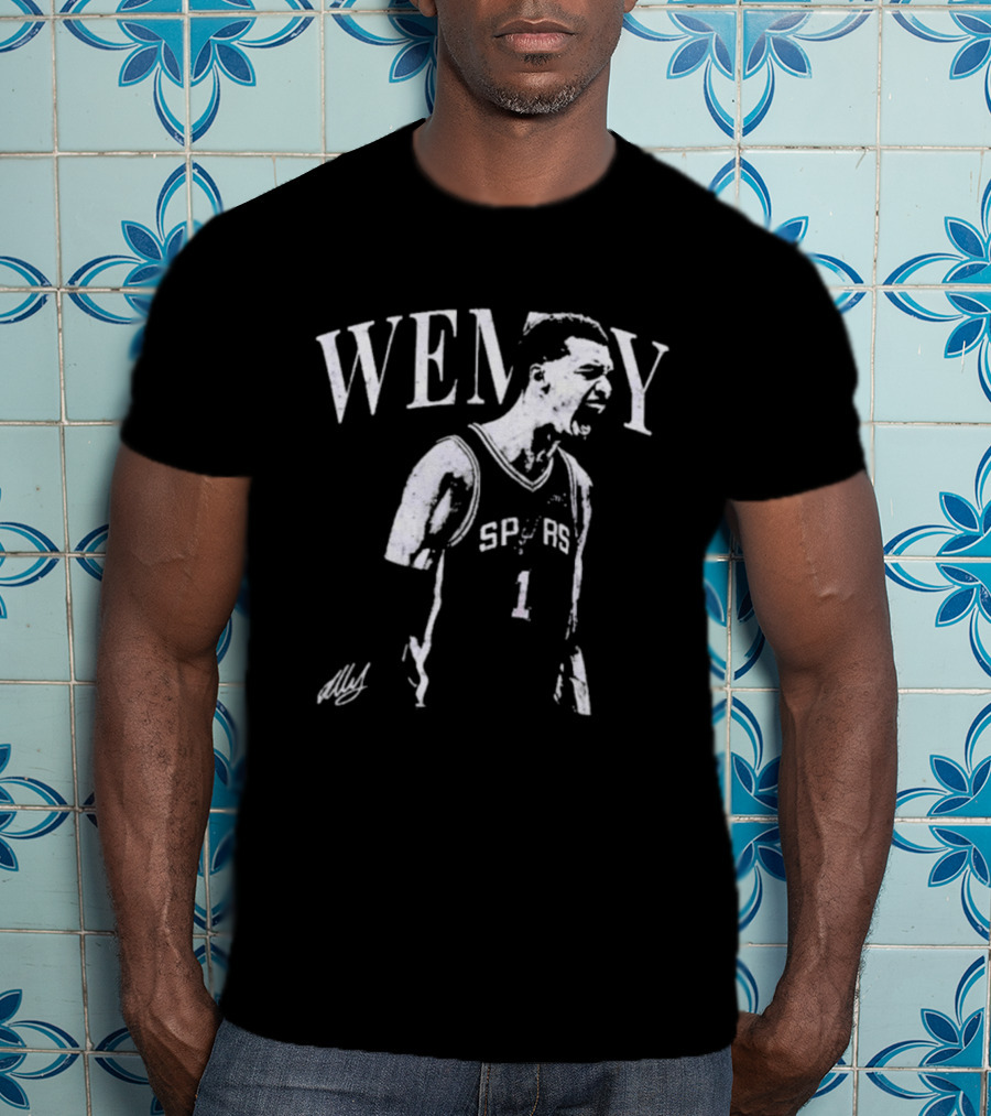 Wemby Spurs Rookie Yell Monochrome Spurs Basketball Player Wemby Energy T-Shirt