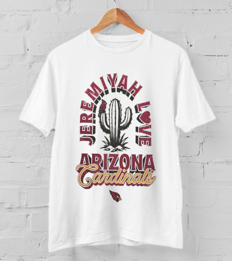 Arizona Cardinals Jeremiyah Love Cactus And Bird T-Shirt