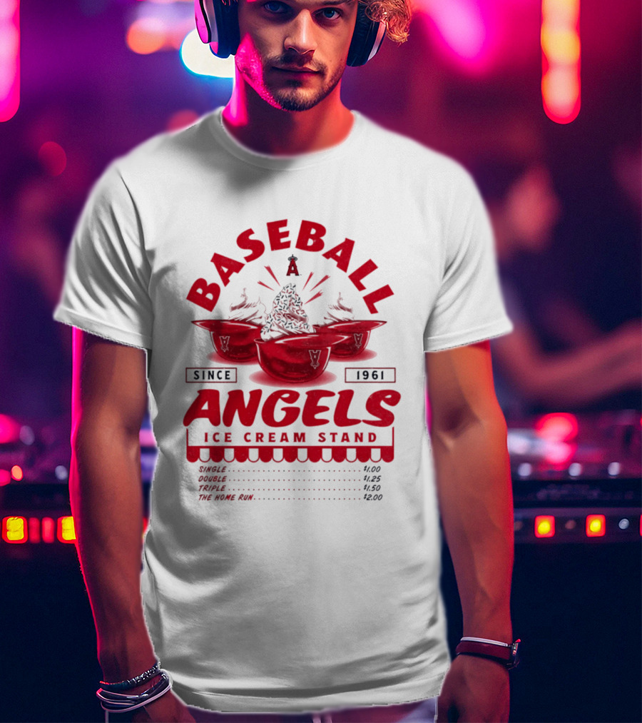Baseball Angels Ice Cream Stand Since 1961 T-Shirt