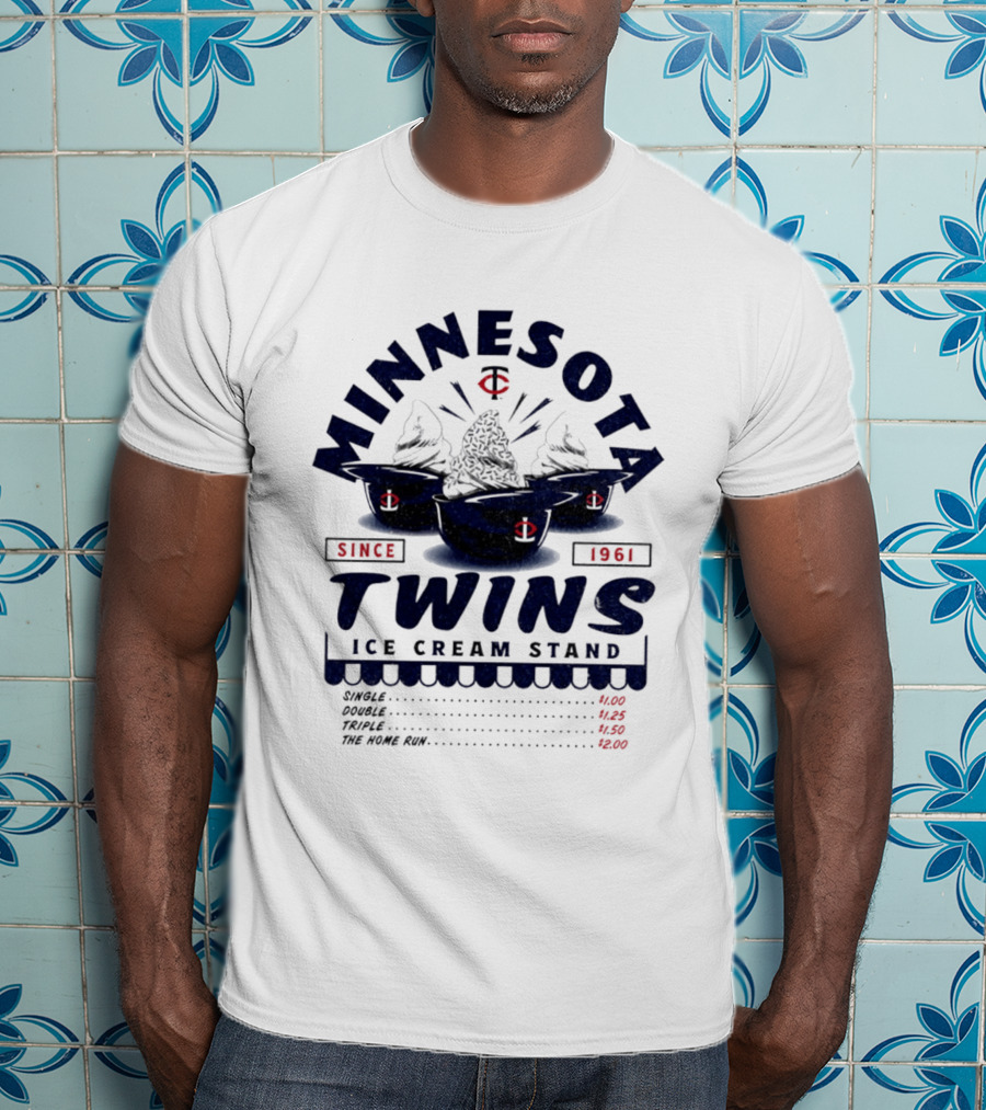 Minnesota Twins Ice Cream Stand Since 1961 Baseball Team Cups And Prices T-Shirt