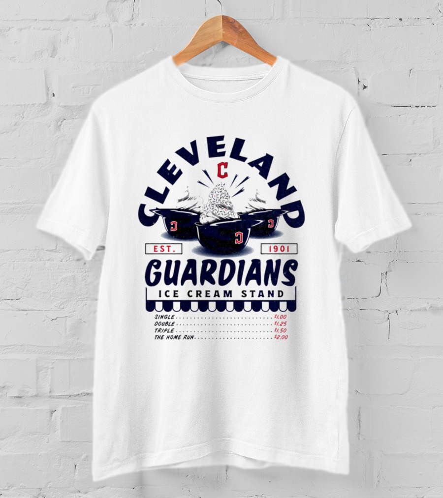 Cleveland Guardians Ice Cream Stand Est. 1901 Baseball Team Iconic Treats T-Shirt