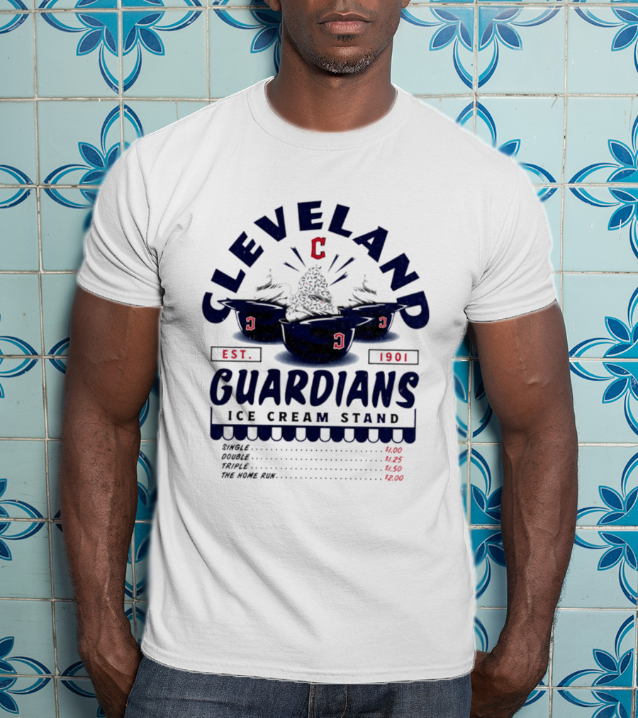 Cleveland Guardians Ice Cream Stand Est. 1901 Baseball Team Iconic Treats T-Shirt