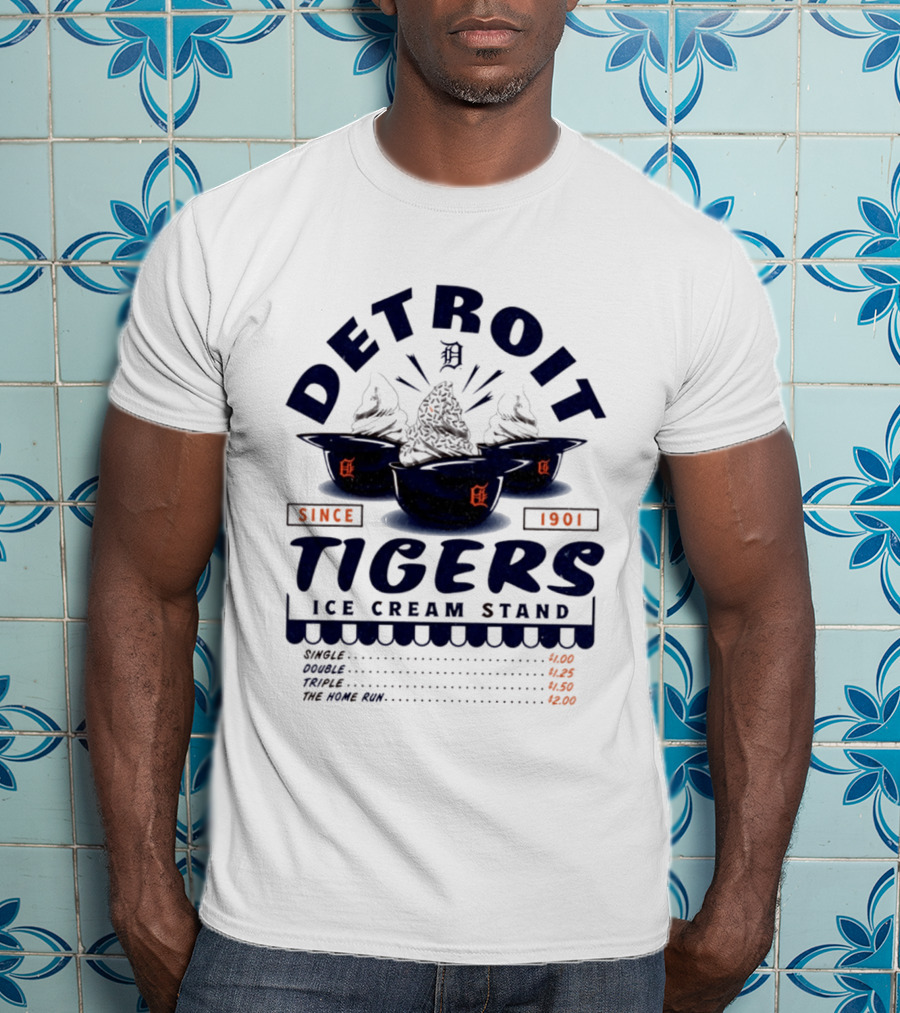 Detroit Tigers Ice Cream Stand Since 1901 Baseball Treats T-Shirt