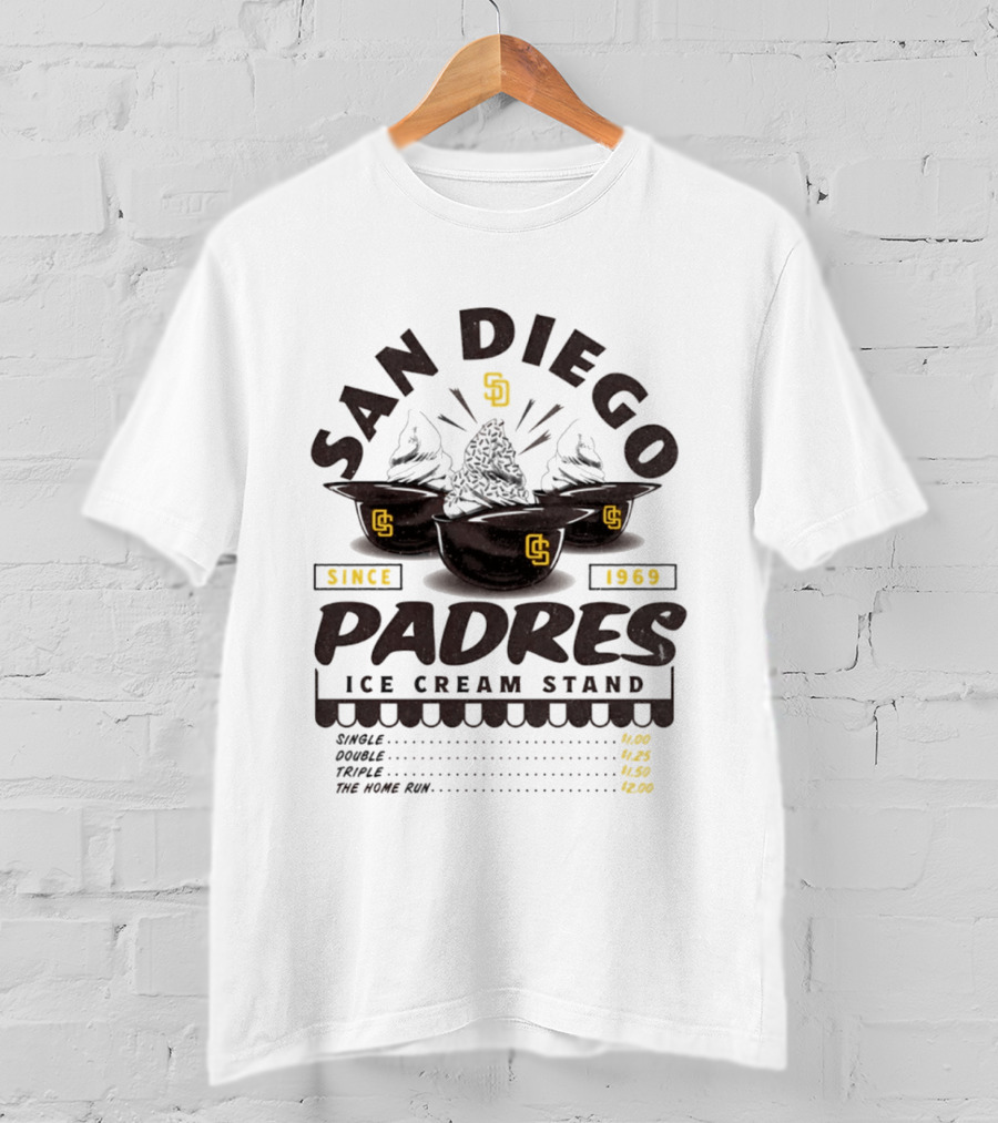 San Diego Padres Ice Cream Stand Since 1969 Baseball T-Shirt