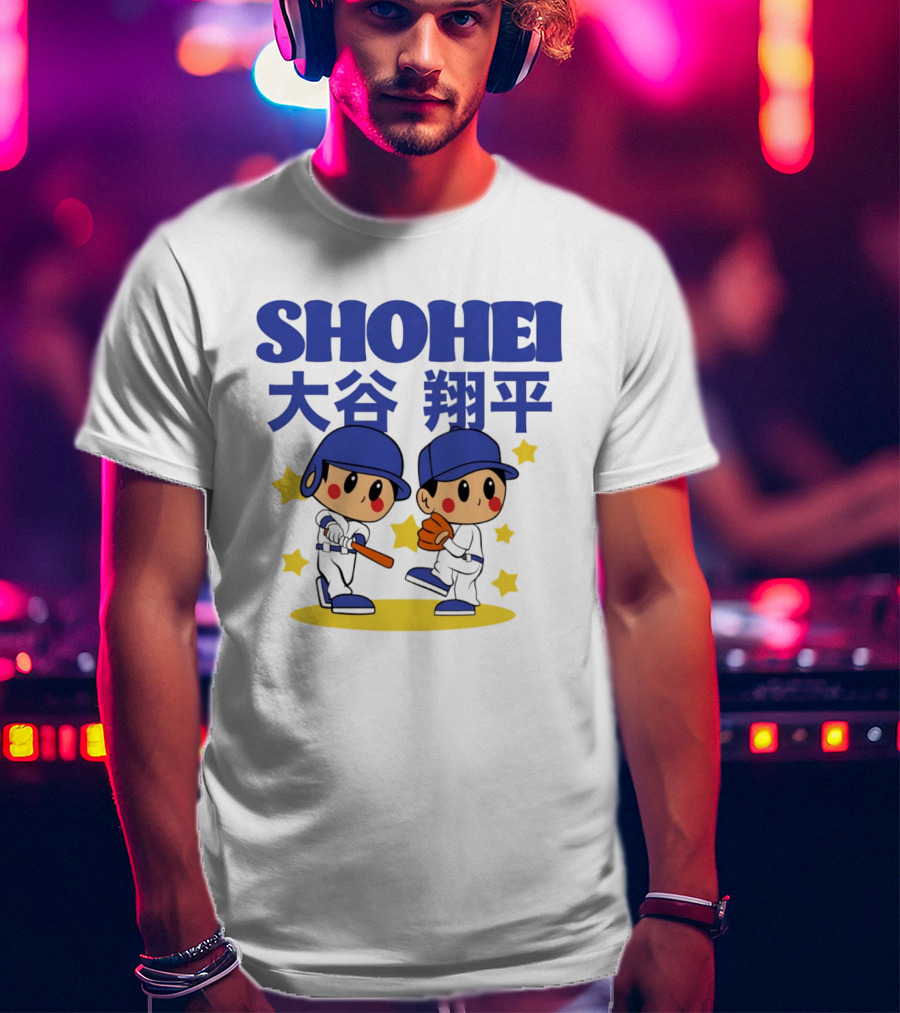 Shohei Ohtani Los Angeles Dodgers Superstar Cartoon Toddler T-Shirt