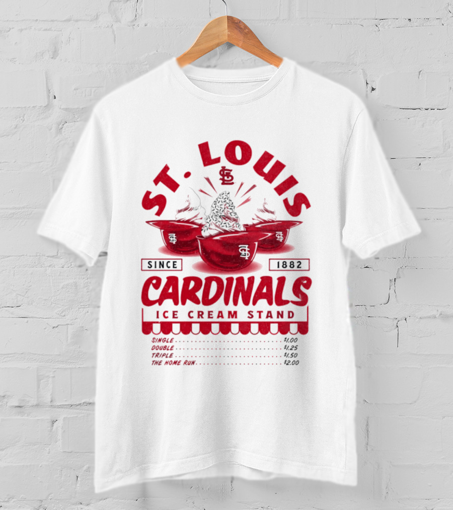 St. Louis Cardinals Ice Cream Stand Since 1882 Vintage Baseball T-Shirt