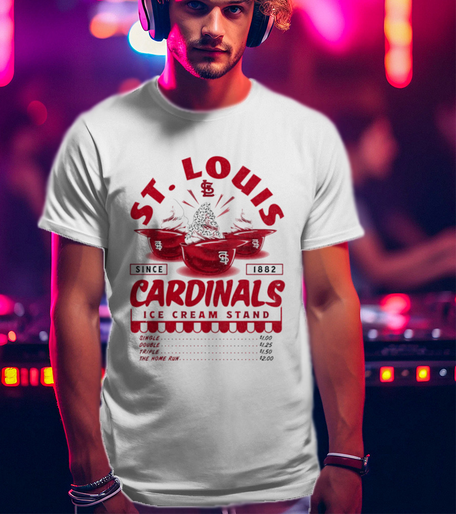 St. Louis Cardinals Ice Cream Stand Since 1882 Vintage Baseball T-Shirt