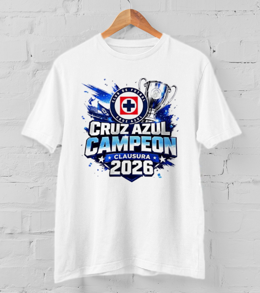 Cruz Azul Campeon Clausura 2026 Trophy Celebration T-Shirt
