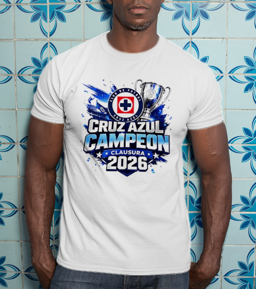 Cruz Azul Campeon Clausura 2026 Trophy Celebration T-Shirt