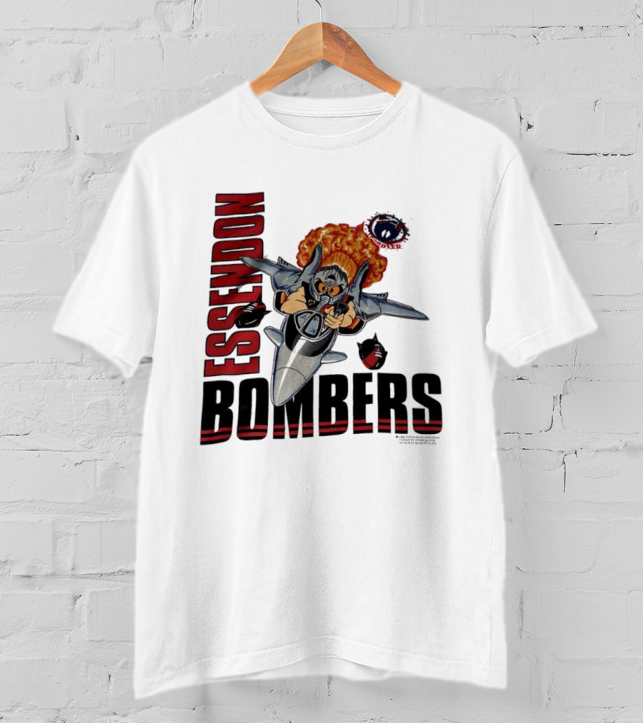 Essendon Bombers Fighter Jet Character Vintage 1992 T-Shirt