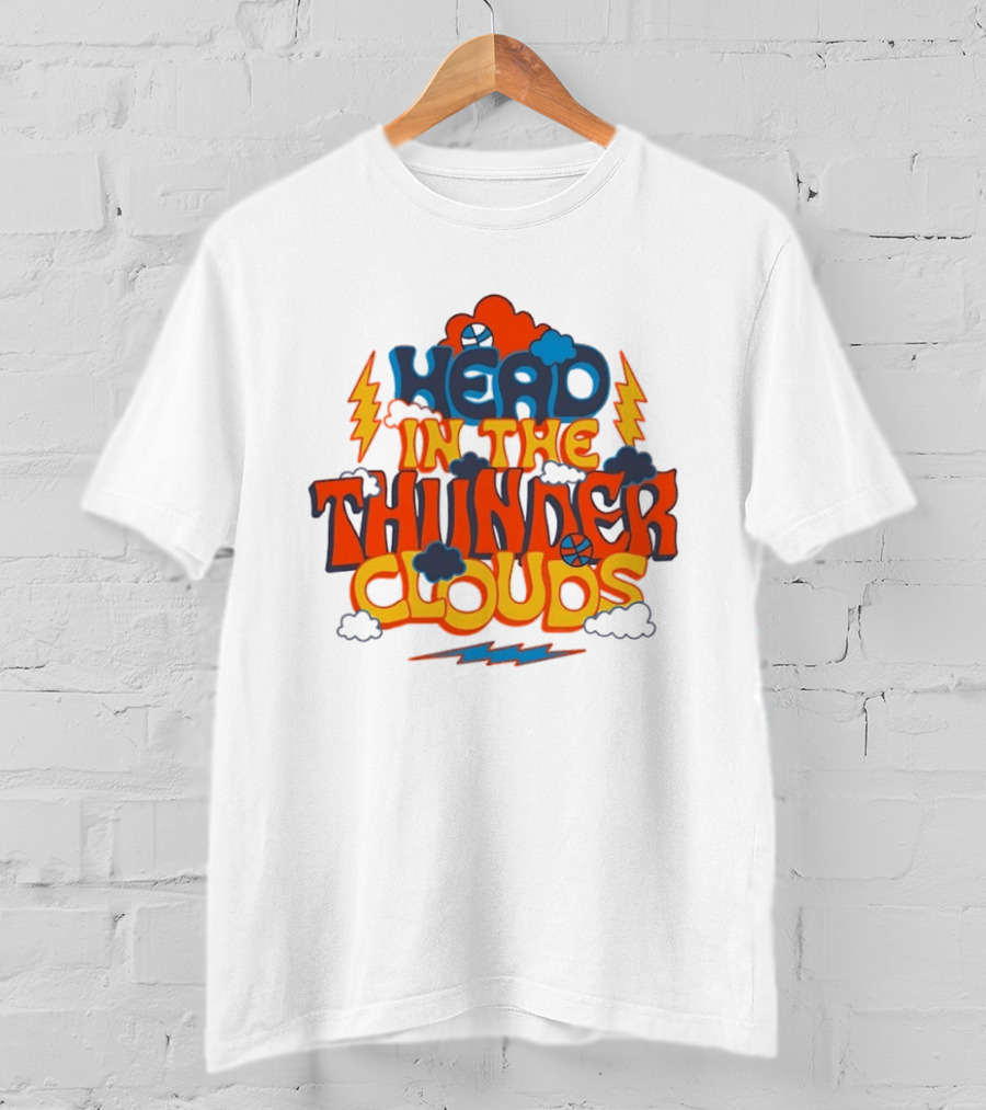 Head In The Thunder Clouds Basketball Lightning Thunderstorms T-Shirt