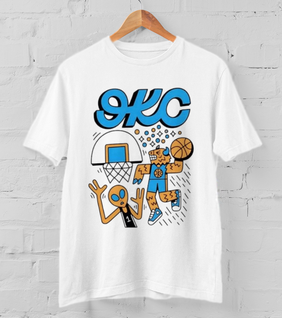 OKC Thunder Rumble Dunk Alien Basketball T-Shirt