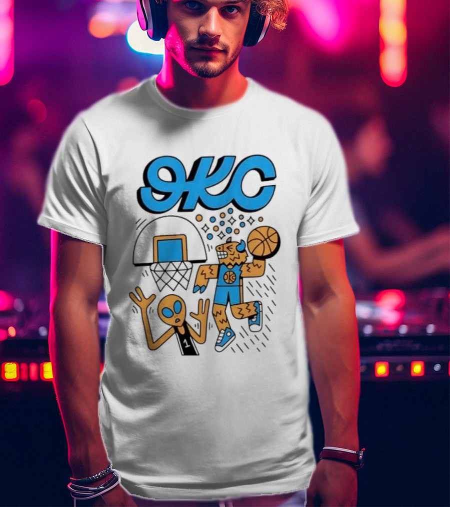 OKC Thunder Rumble Dunk Alien Basketball T-Shirt